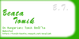 beata tomik business card
